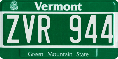 VT license plate ZVR944