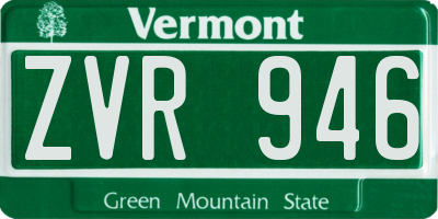 VT license plate ZVR946