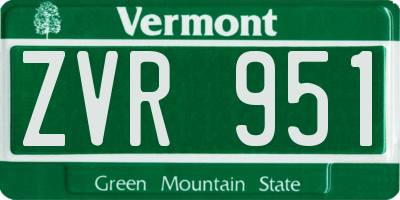 VT license plate ZVR951