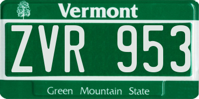 VT license plate ZVR953