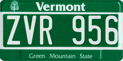 VT license plate ZVR956