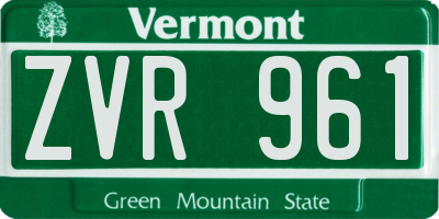 VT license plate ZVR961