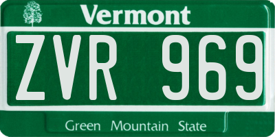 VT license plate ZVR969
