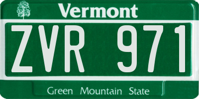 VT license plate ZVR971