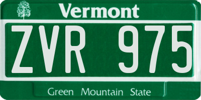 VT license plate ZVR975