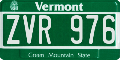 VT license plate ZVR976