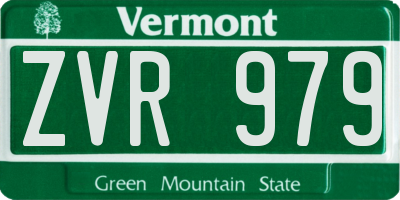 VT license plate ZVR979