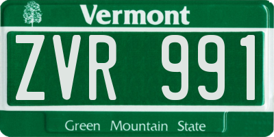 VT license plate ZVR991