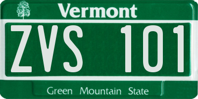 VT license plate ZVS101