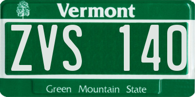 VT license plate ZVS140