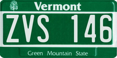 VT license plate ZVS146