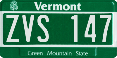 VT license plate ZVS147