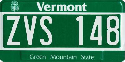 VT license plate ZVS148