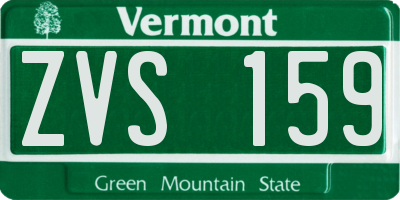 VT license plate ZVS159