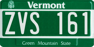 VT license plate ZVS161