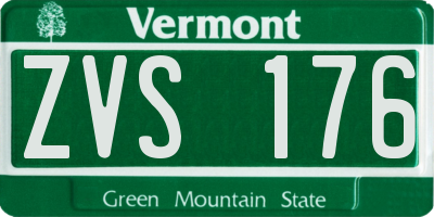 VT license plate ZVS176