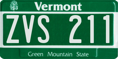 VT license plate ZVS211