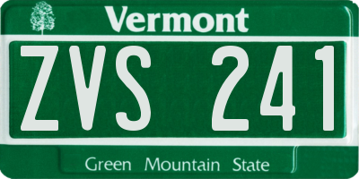 VT license plate ZVS241