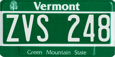 VT license plate ZVS248