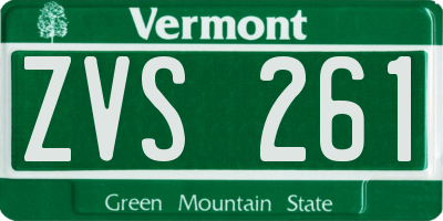 VT license plate ZVS261