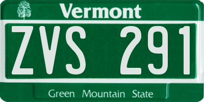 VT license plate ZVS291