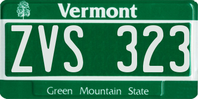 VT license plate ZVS323