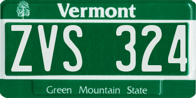 VT license plate ZVS324