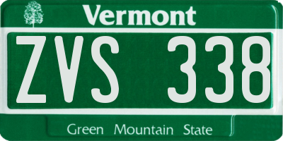 VT license plate ZVS338