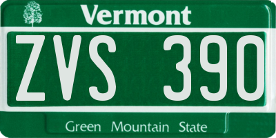 VT license plate ZVS390