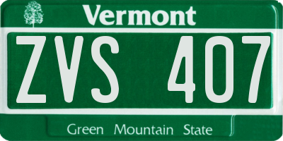 VT license plate ZVS407