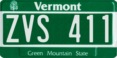 VT license plate ZVS411