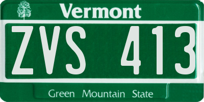 VT license plate ZVS413