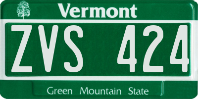 VT license plate ZVS424