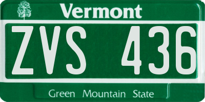 VT license plate ZVS436
