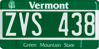 VT license plate ZVS438