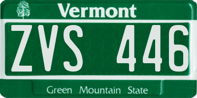 VT license plate ZVS446