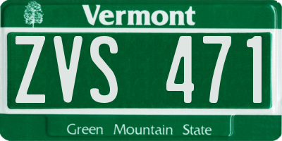 VT license plate ZVS471
