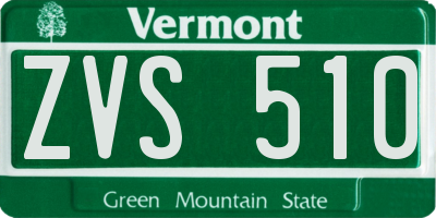 VT license plate ZVS510