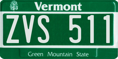 VT license plate ZVS511
