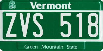 VT license plate ZVS518
