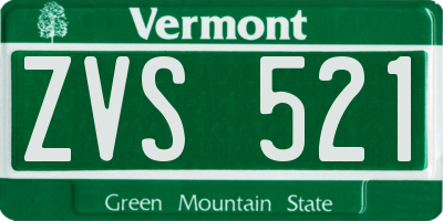 VT license plate ZVS521