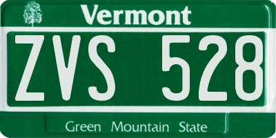 VT license plate ZVS528