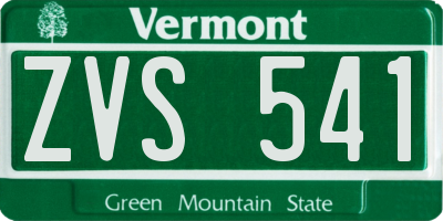 VT license plate ZVS541