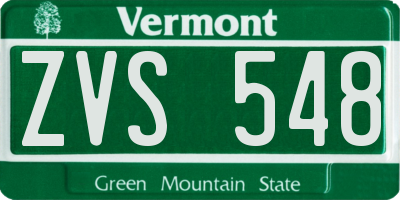 VT license plate ZVS548