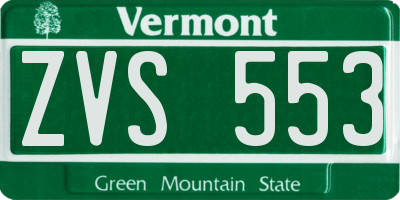 VT license plate ZVS553