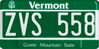 VT license plate ZVS558