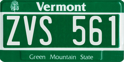 VT license plate ZVS561