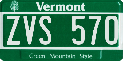 VT license plate ZVS570