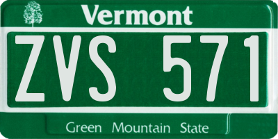 VT license plate ZVS571