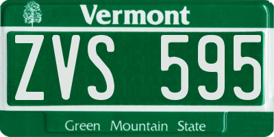 VT license plate ZVS595